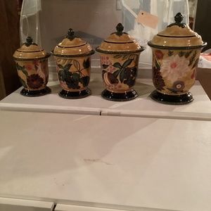 Renaissance Set of 4 Ceramic Canisters